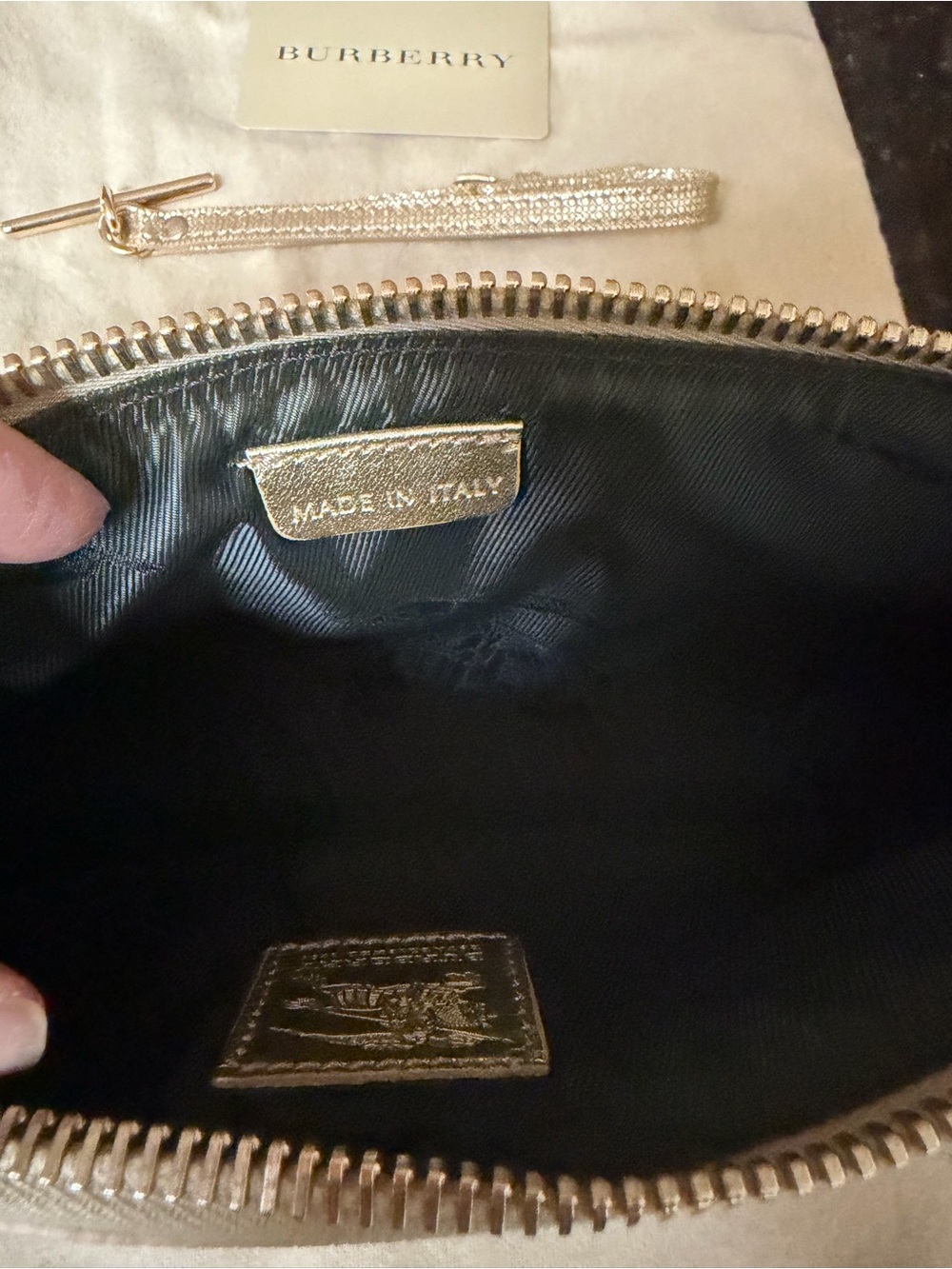 Burberry Tan Plaid Wristlet with Gold Hardware - Picture 6 of 7